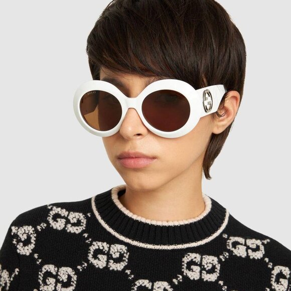 Final Price! Gucci GG1647S 003 White/Brown Sunglasses - Picture 2 of 11